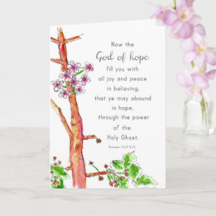 Faith Hope Bible Scripture Romans 15 Religious Card