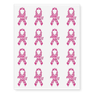 Faith Hope Breast Cancer Awareness Temporary Tattoos