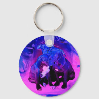 Faith Hope & Charity, Abused Pit Bull Dogs Keychain