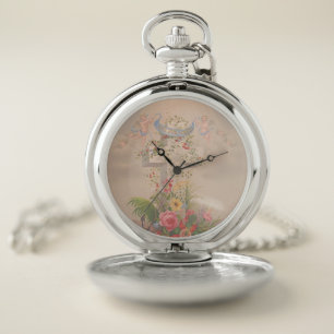 Faith Hope Charity And Flowers Pocket Watch