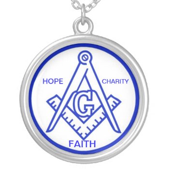 Faith Hope Charity Blue Silver Plated Necklace by KUNGFUJOE at Zazzle
