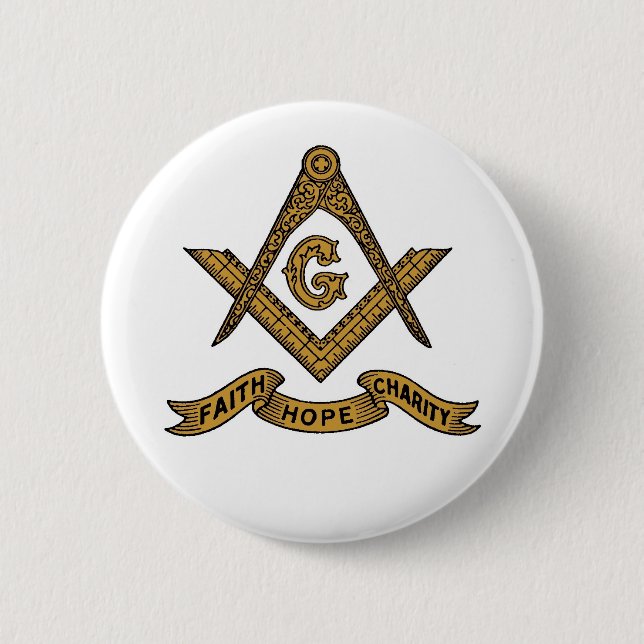 Faith Hope Charity Masonic emblem button (Front)