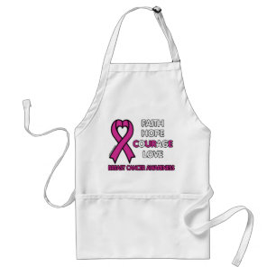 Faith Hope Courage Love...Breast Cancer Adult Apron