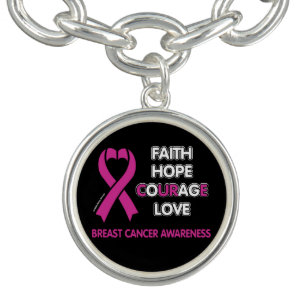 Faith Hope Courage Love...Breast Cancer Bracelet