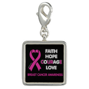 Faith Hope Courage Love...Breast Cancer Charm