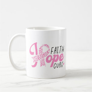 Faith Hope Cure Breast Cancer Pink Ribbon Coffee Mug