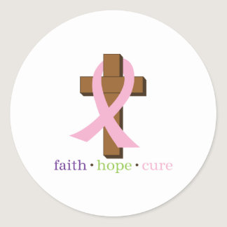 Faith Hope Cure Classic Round Sticker