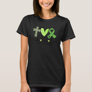 Faith Hope Cure Green Ribbon Lymphoma Awareness T-Shirt