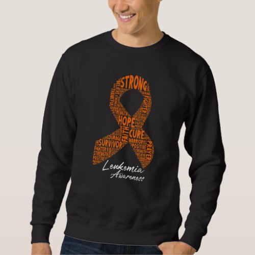Faith Hope Cure Leukemia Awareness Ribbon Warrior  Sweatshirt