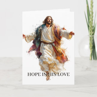 Faith Hope Encouragement Card Jesus Open Arms 