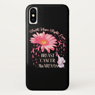 Faith Hope Fight Love Elephant Breast Cancer iPhone X Case