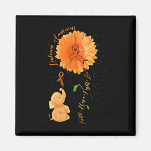 Faith Hope Fight Love Elephant Sunflower Leukemia Magnet