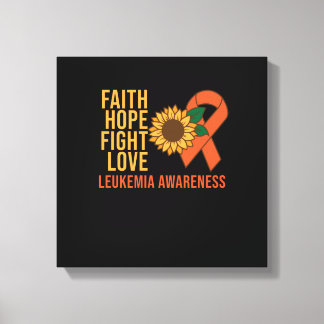 Faith Hope Fight Love Leukemia Awareness Orange Canvas Print