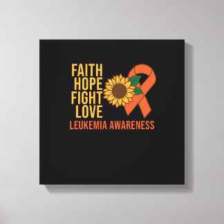 Faith Hope Fight Love Leukemia Awareness Orange Canvas Print