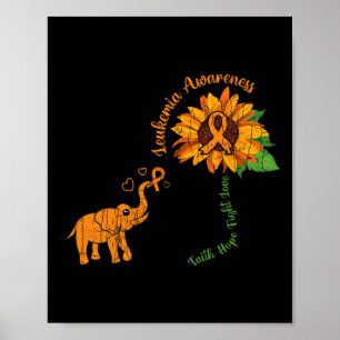 Faith Hope Fight Love Leukemia Awareness Ribbon Gr Poster