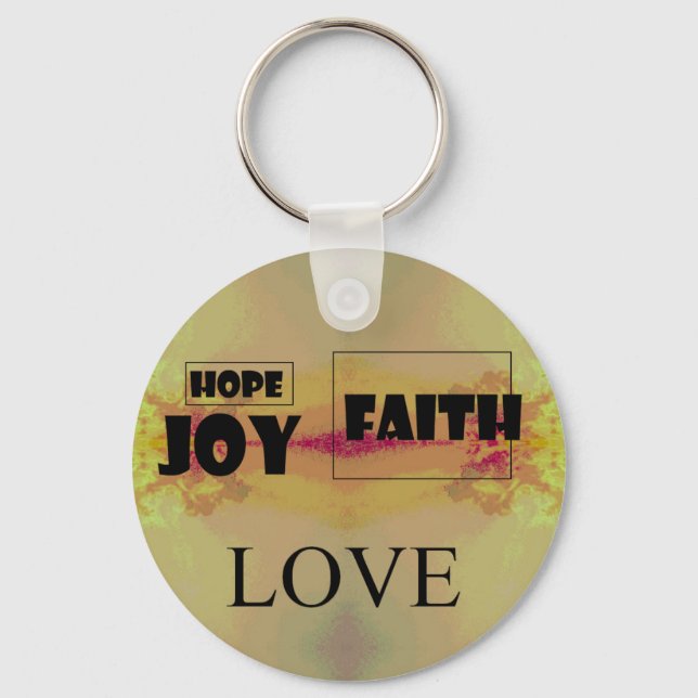 Faith,  Hope, Joy, Love, Key Chain (Front)