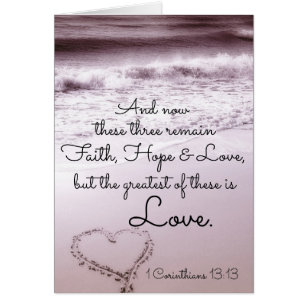 Faith Hope Love, 1 Corinthians 13:13, Beach Card