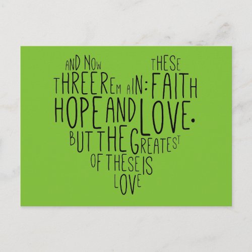 Faith Hope Love 1 Corinthians 1313 Postcard