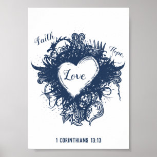 Faith Hope Love 1 Corinthians 13:13 Wall Art