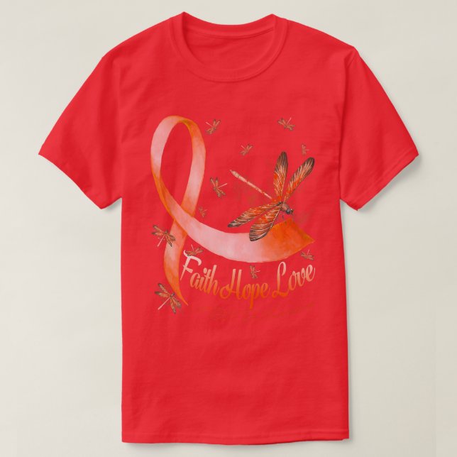 Faith Hope Love ADHD Awareness Dragonfly Premium  T-Shirt (Design Front)