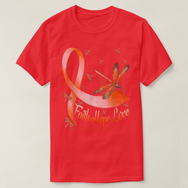 Faith Hope Love ADHD Awareness Dragonfly  T-Shirt (Design Front)