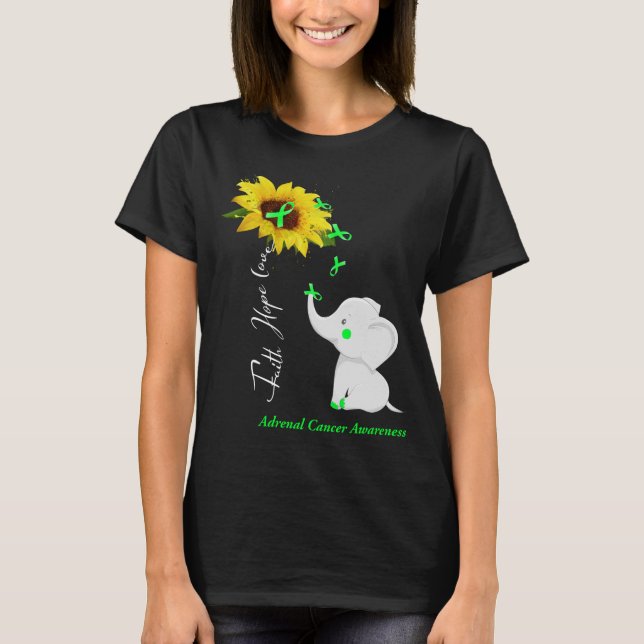Faith Hope Love Adrenal Cancer Awareness T-Shirt (Front)