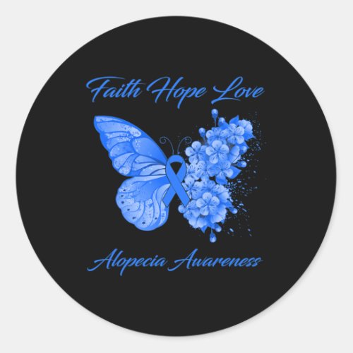 Faith Hope Love Alopecia Awareness  Classic Round Sticker