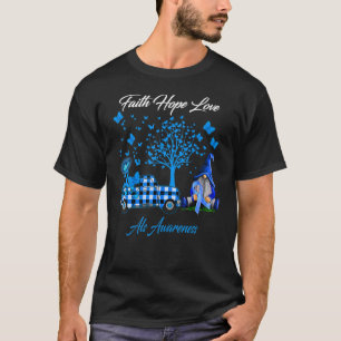 Faith Hope Love Als Awareness Gnome Plaid T-Shirt