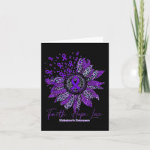 Faith Hope Love Alzheimer Awareness Flower Purple  Card