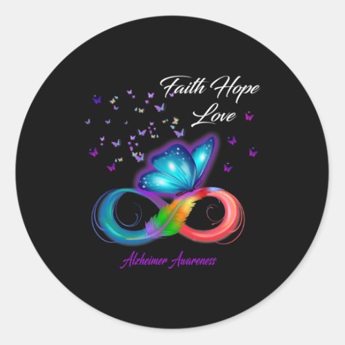 Faith Hope Love Alzheimerheimer Awareness  Classic Round Sticker