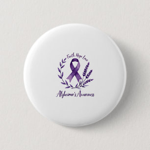 Faith Hope Love Alzheimer's Awareness Dragonfly (1 Button