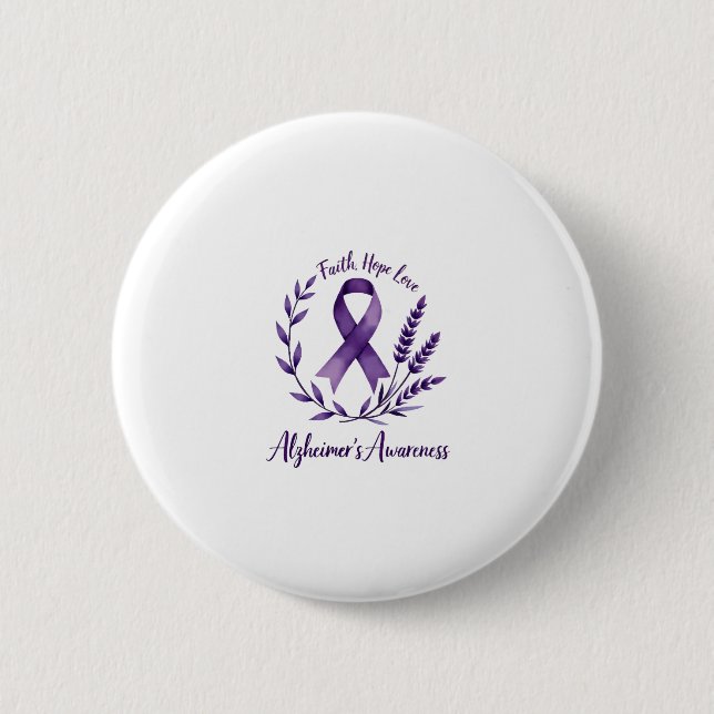 Faith Hope Love Alzheimer's Awareness Dragonfly (1 Button (Front)