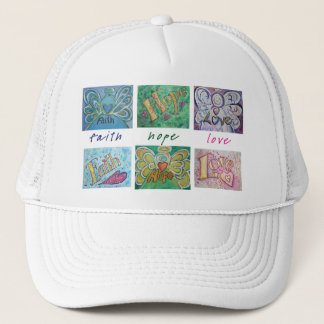 Faith Hope Love Angel Word Collage Hat or Cap