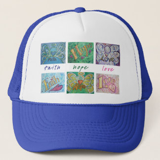 Faith Hope Love Angel Word Collage Hat or Cap