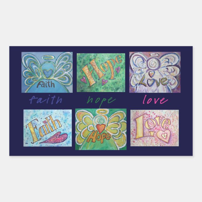 Faith Hope Love Angel Word Collage Sticker (Front)