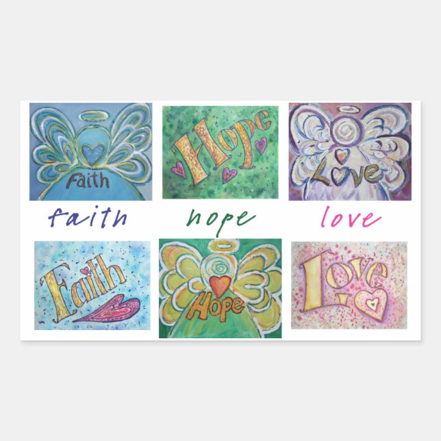 Faith Hope Love Angel Word Collage Sticker (Front)