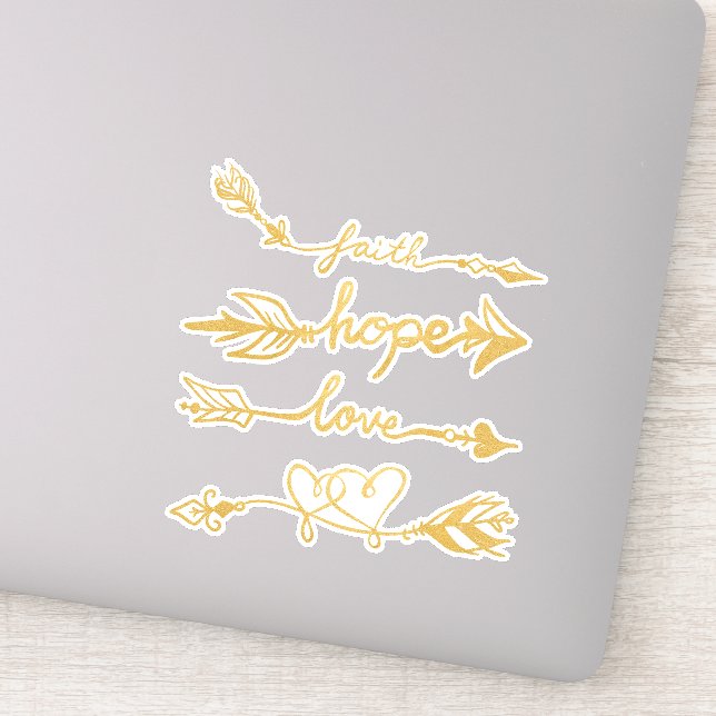 Faith, Hope, Love Arrows Sticker (Detail)