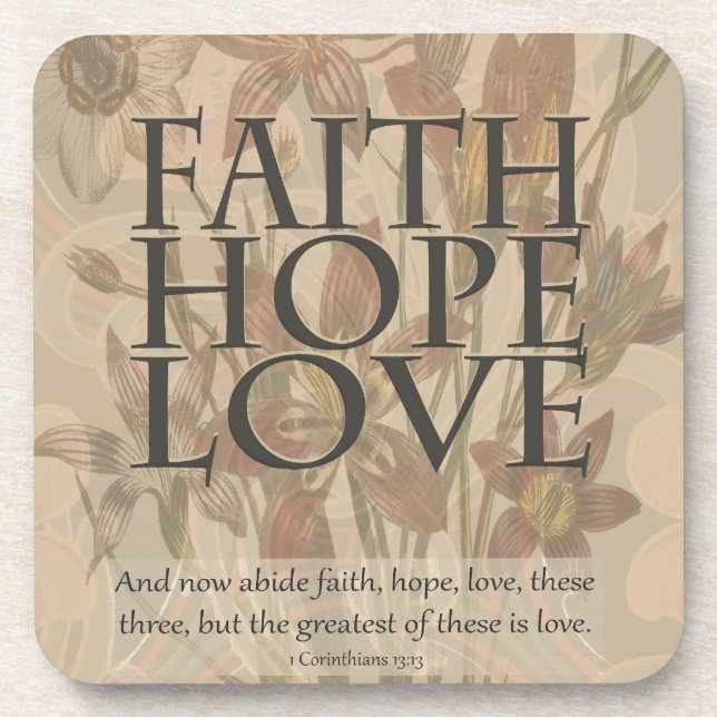 Faith,Hope,Love Beverage Coaster (Front)