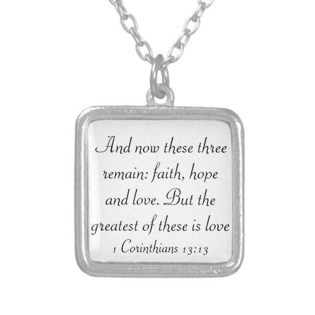 faith hope love bible verse 1 corinthians necklace (Front)