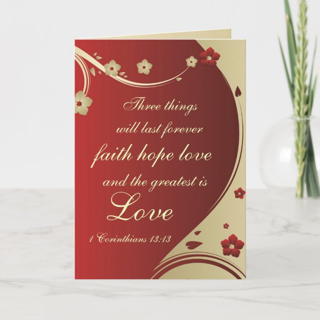 Faith Hope Love Bible Verse Customized Card (Front)