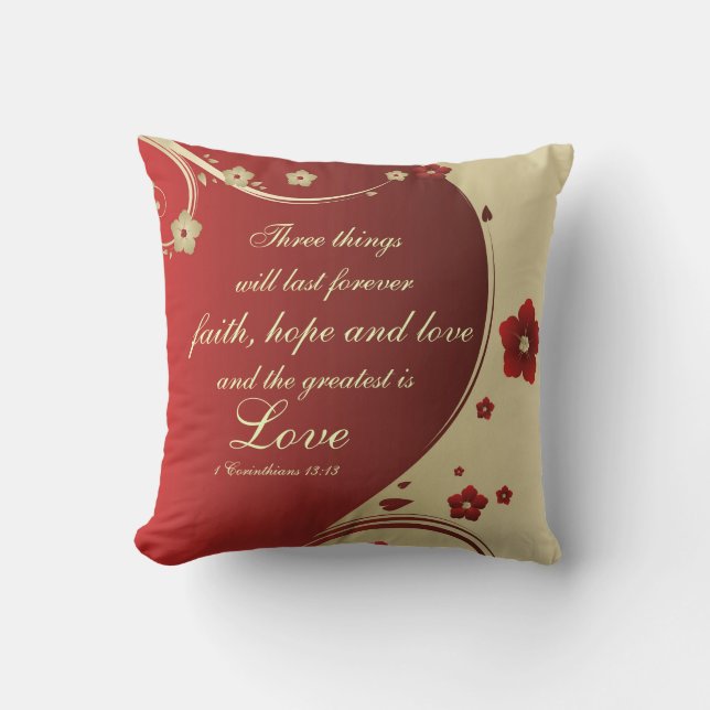 Faith Hope Love Bible Verse Customized Pillow (Front)