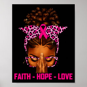 Faith Hope Love Black Women Afro Christian Breast Poster