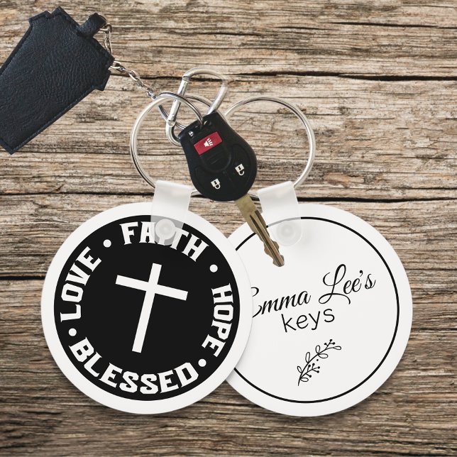 Faith Hope Love Blessed Christian Quote Custom Keychain (Creator Uploaded)