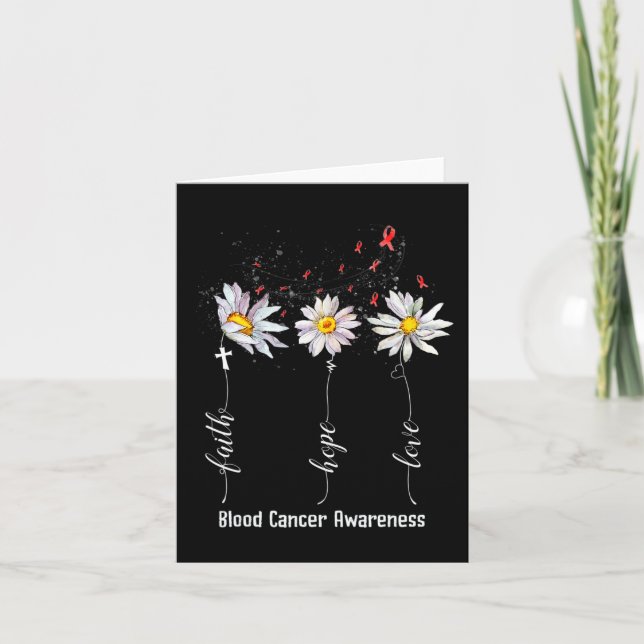 Faith Hope Love Blood Cancer Awareness  Flower Gif Card (Front)