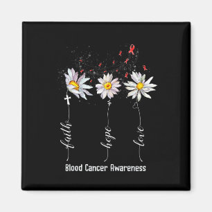 Faith Hope Love Blood Cancer Awareness  Flower Gif Magnet