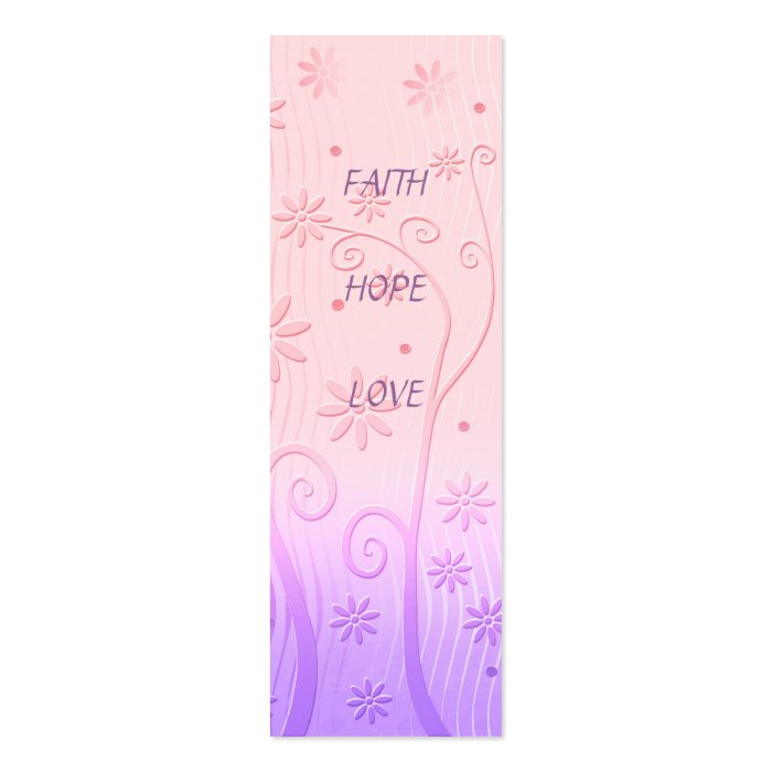 Faith Hope Love   Bookmark Business Card Templates