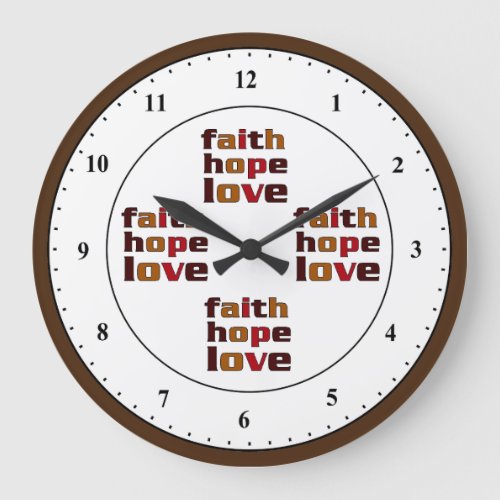 Faith Hope Love BR Round Clock