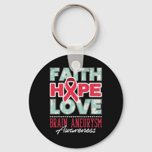 Faith Hope Love Brain Aneurysm Awareness Support G Keychain
