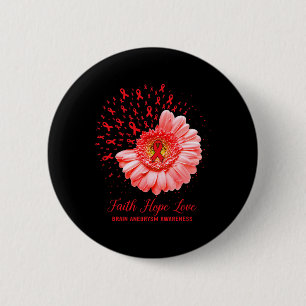 Faith Hope Love Brain Aneurysm Awareness Survivor  Button
