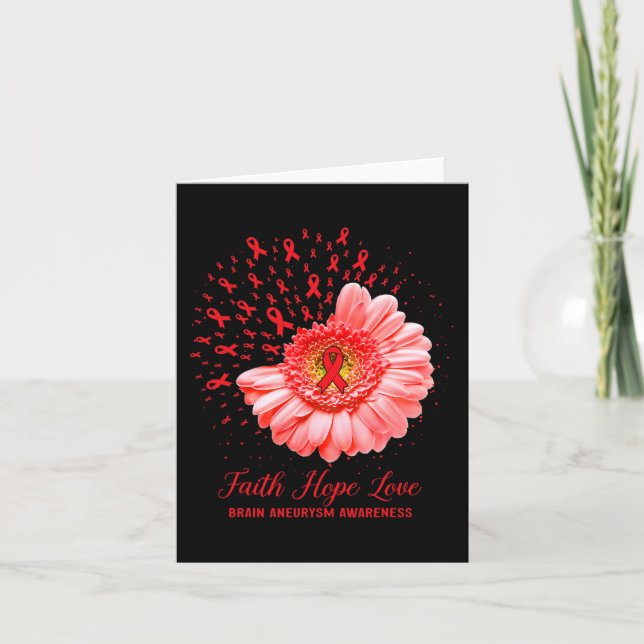 Faith Hope Love Brain Aneurysm Awareness Survivor  Card (Front)